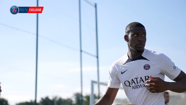 Nordi Mukiele's first training session with Paris Saint-Germain
